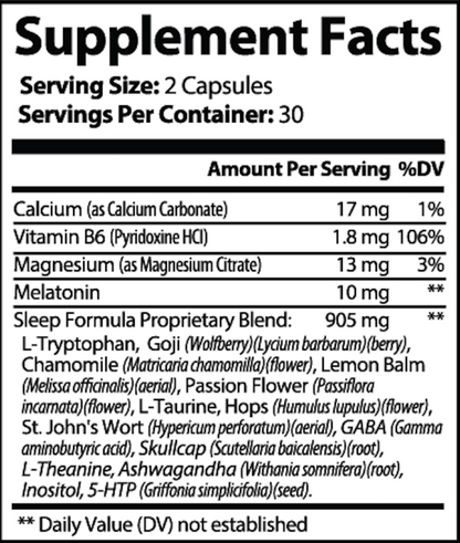 Supplement facts label with detailed nutritional information and ingredients.